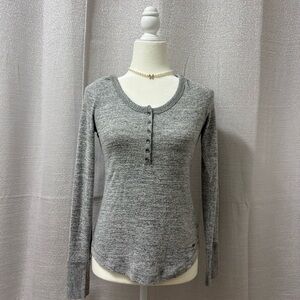 Abercrombie & Fitch Women’s 2000s Gray Long Sleeve Top Size Small Preppy, 90s